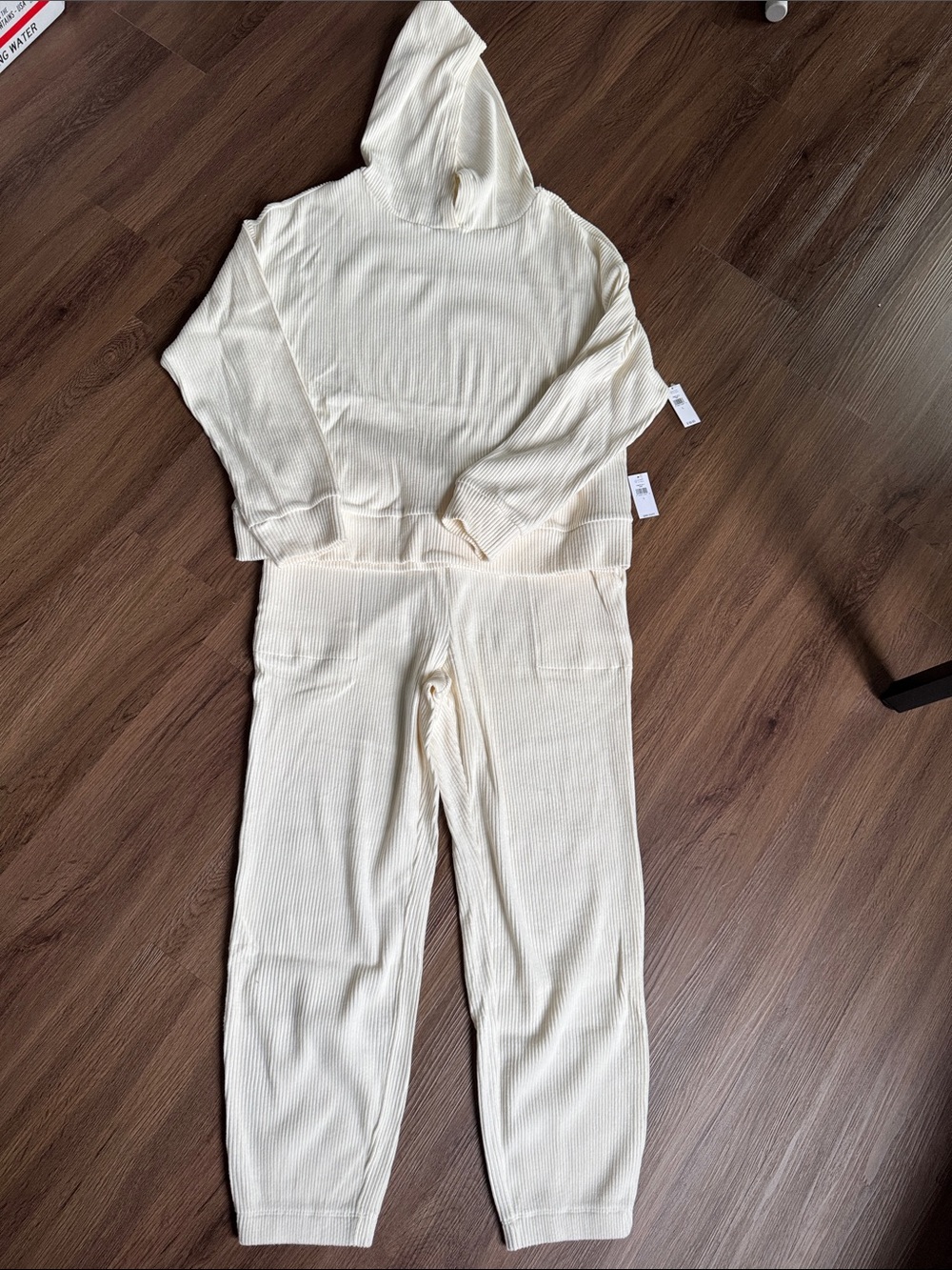 GAP Cream Ribbed Jogger Set with Hoodie (NWT) Size L